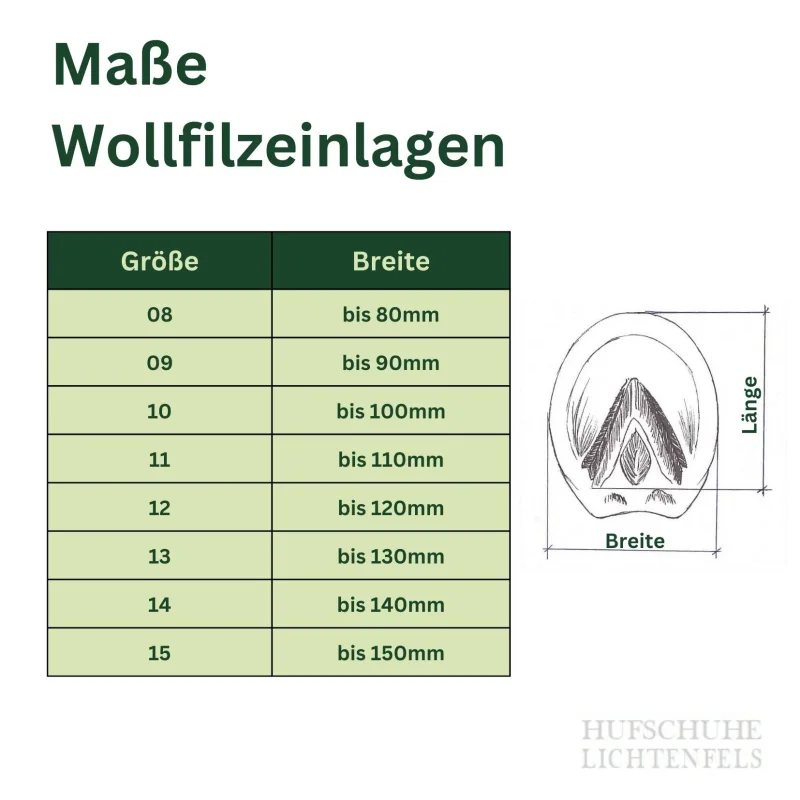 Einlagen für Hufschuhe Wollfilzsohle (1 Paar), braun